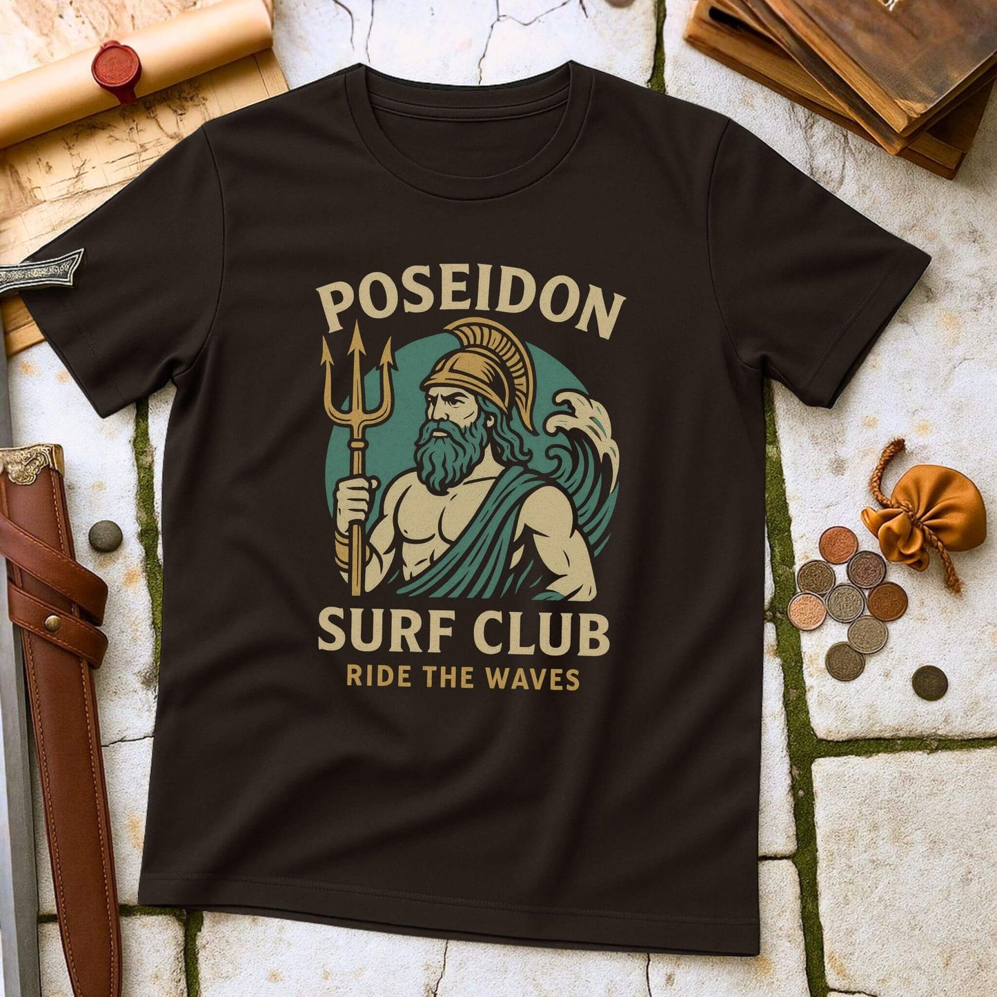 Mythology Surf Club Shirt | Poseidon “Making Waves” Tee | Funny Greek God Top