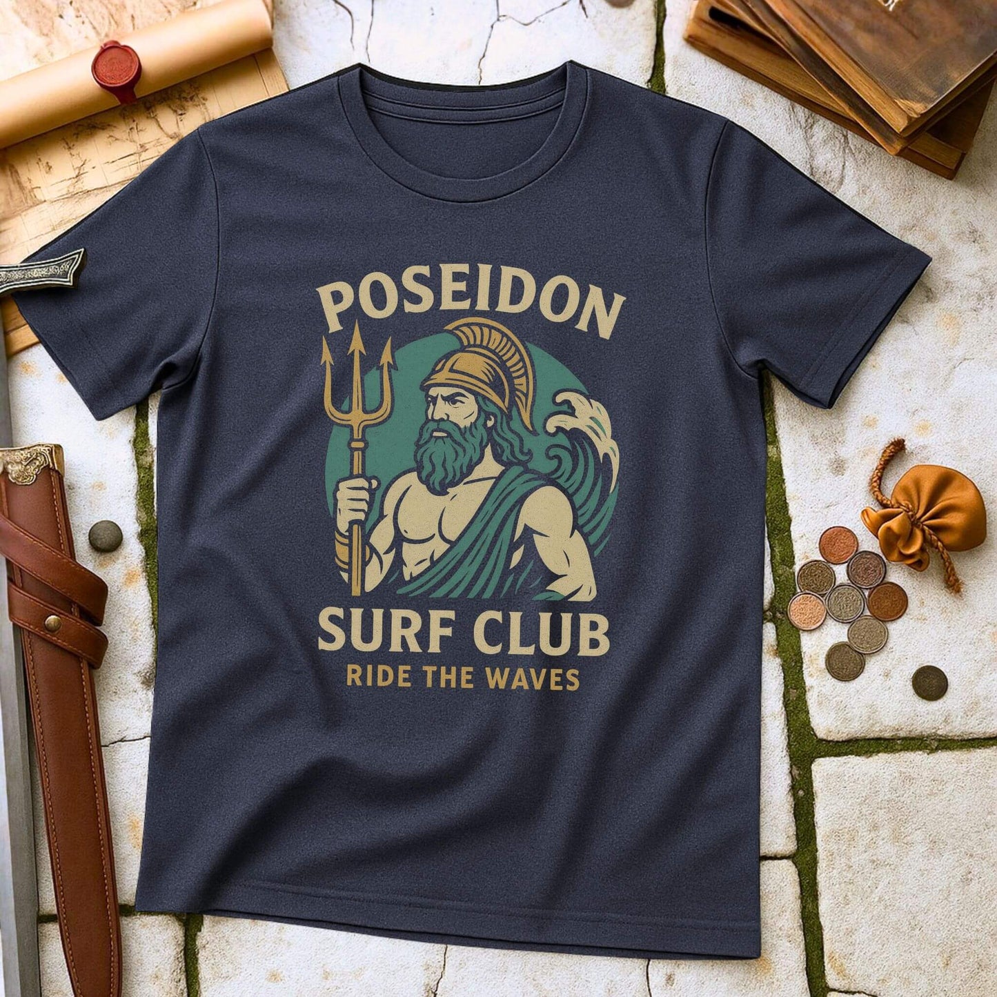 Mythology Surf Club Shirt | Poseidon “Making Waves” Tee | Funny Greek God Top