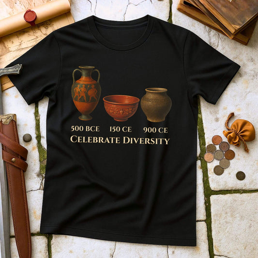 Celebrate Diversity Pottery T-Shirt | Ancient Roman Medieval Vessel Tee | Archaeology Art History Gift