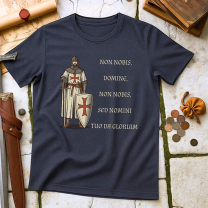 Non Nobis Domine Latin T-Shirt | Knight Templar Motto Crusader Tee | Medieval Military History Gift