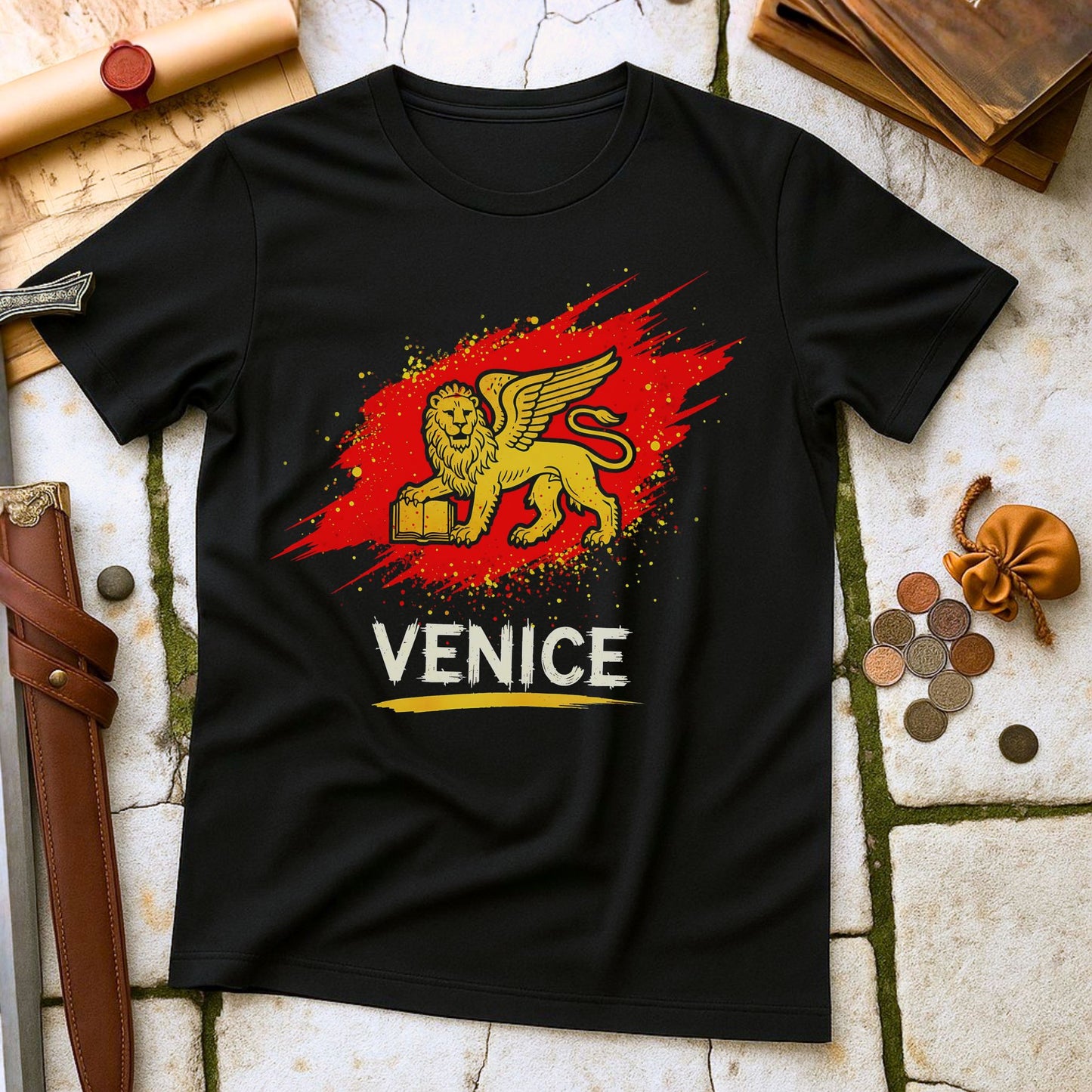 Venice Winged Lion T-Shirt | St Mark Republic History Tee | Italian City Travel Gift