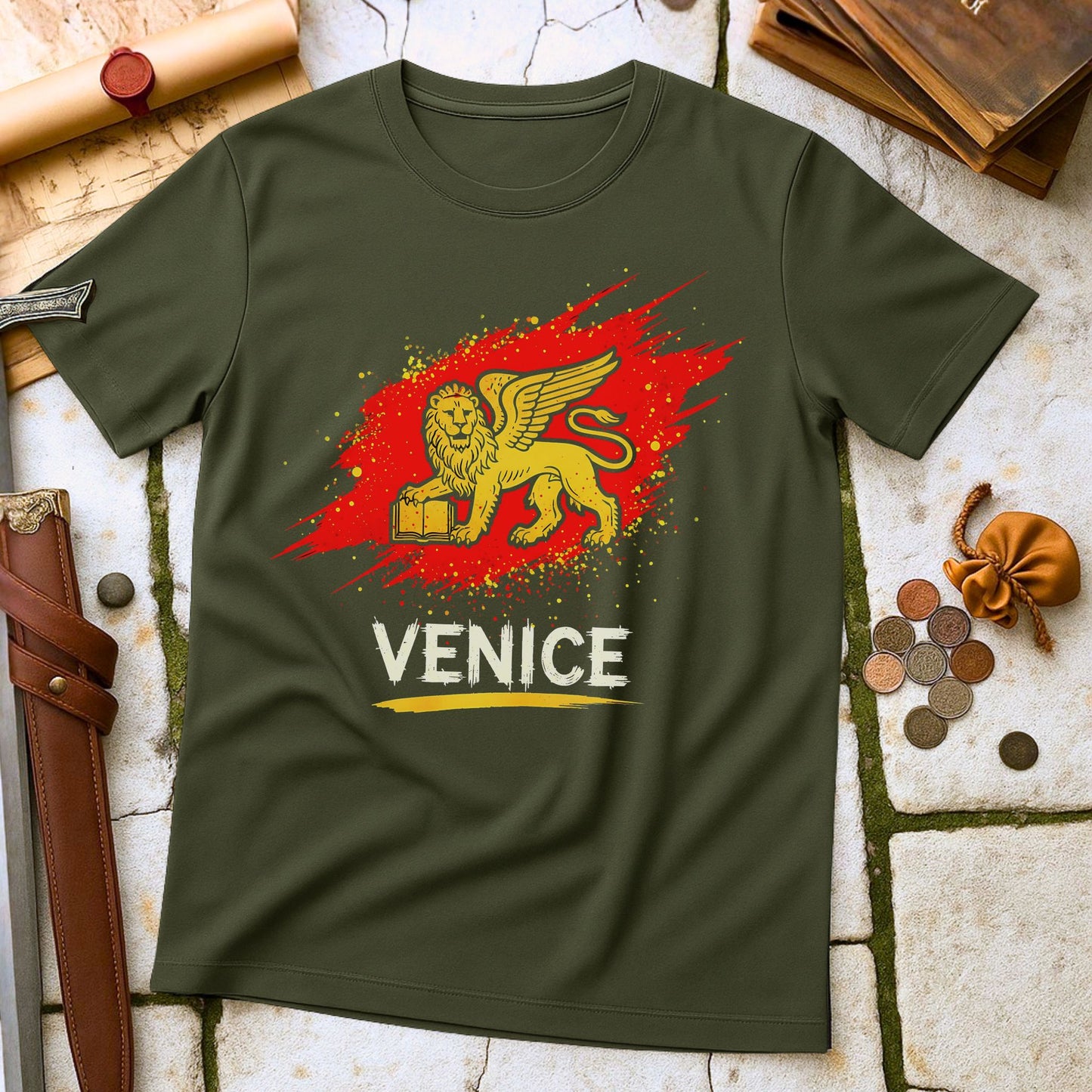 Venice Winged Lion T-Shirt | St Mark Republic History Tee | Italian City Travel Gift