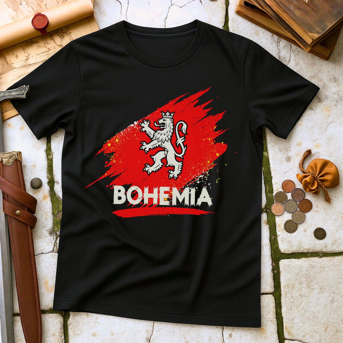 Bohemia Heraldry Lion T-Shirt | Czech History Central Europe Tee | Prague Travel Souvenir Gift