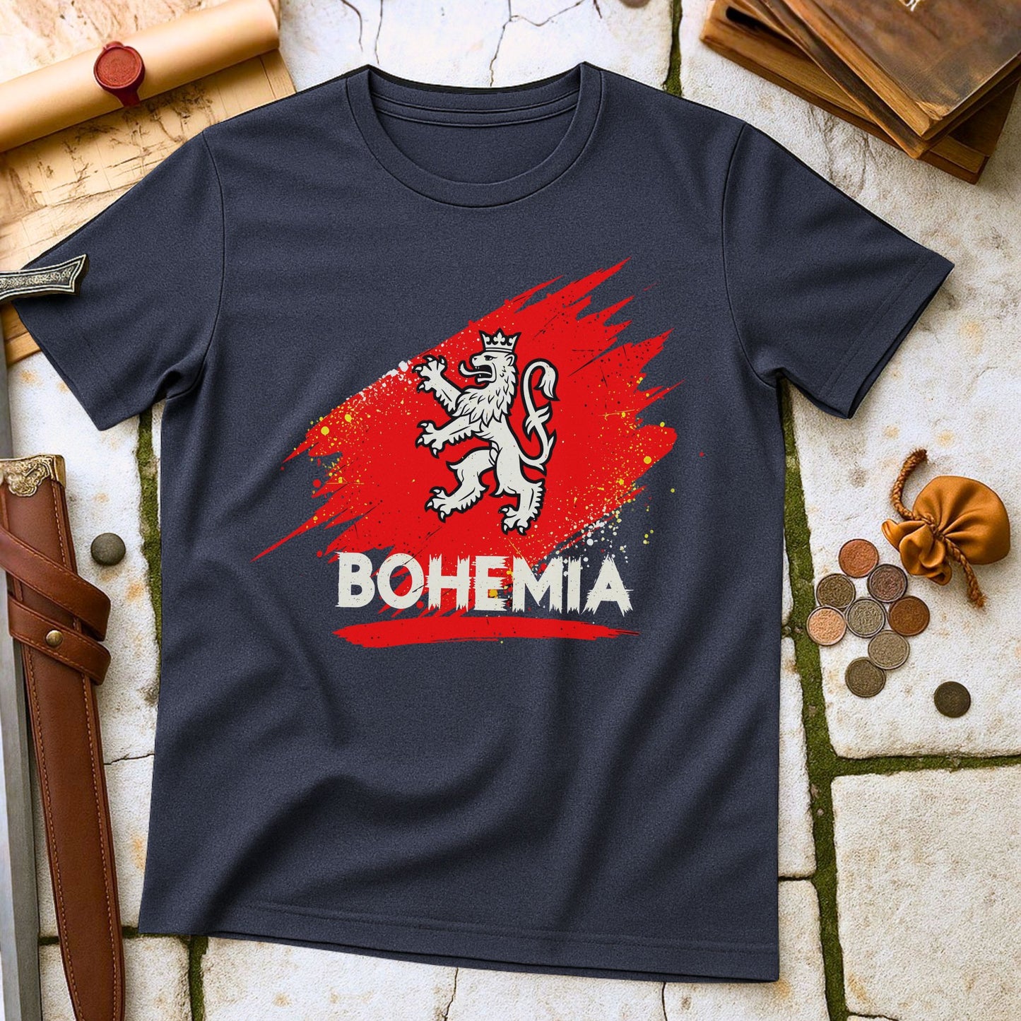 Bohemia Heraldry Lion T-Shirt | Czech History Central Europe Tee | Prague Travel Souvenir Gift