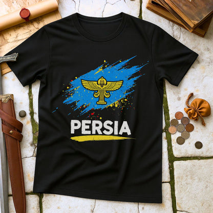 Persia Faravahar Symbol T-Shirt | Ancient Achaemenid Empire Tee | Iranian Heritage Zoroastrian Gift