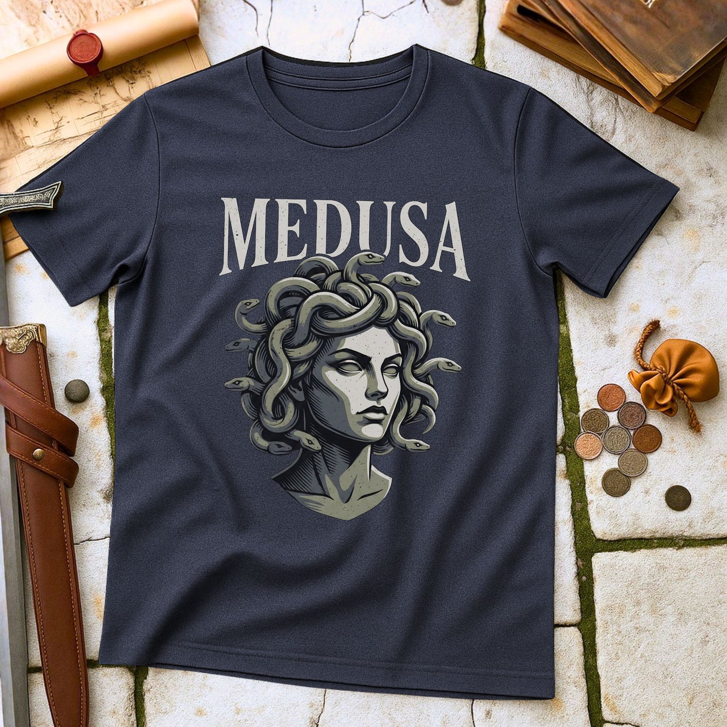 Medusa Greek Mythology T-Shirt | Gorgon Symbolism Ancient Greece Tee | Powerful Female Figure Gift