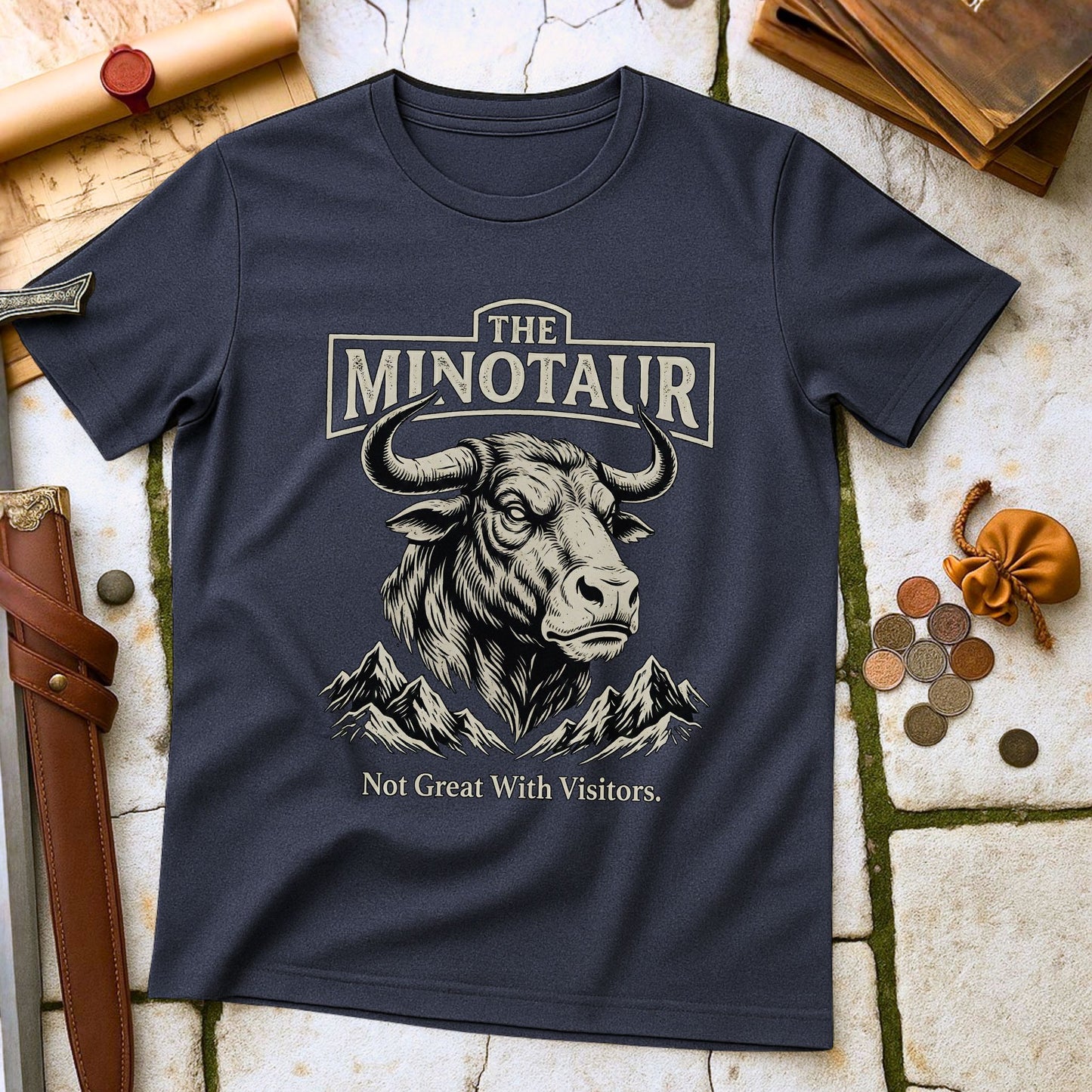The Minotaur Greek Mythology T-Shirt | Labyrinth Legend Humor Tee | Crete Ancient History Gift