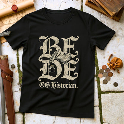 Bede OG Historian T-Shirt | Anglo-Saxon Scribe History Tee | Medieval Academic Humour Gift