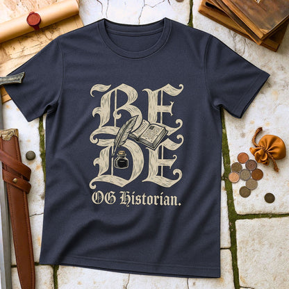 Bede OG Historian T-Shirt | Anglo-Saxon Scribe History Tee | Medieval Academic Humour Gift