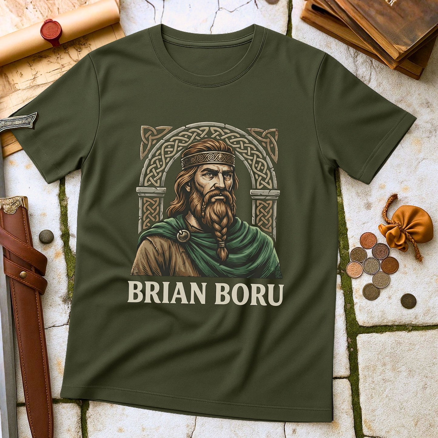 Brian Boru High King of Ireland T-Shirt | Viking Celtic History Apparel | Irish Medieval Heritage Gift