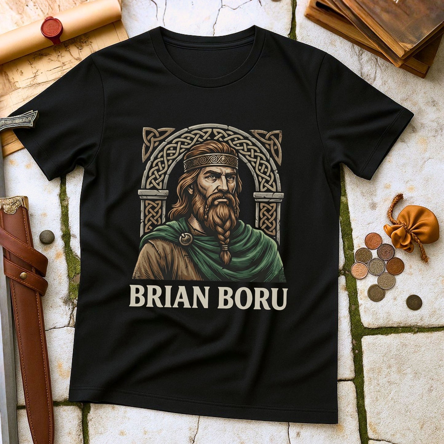 Brian Boru High King of Ireland T-Shirt | Viking Celtic History Apparel | Irish Medieval Heritage Gift