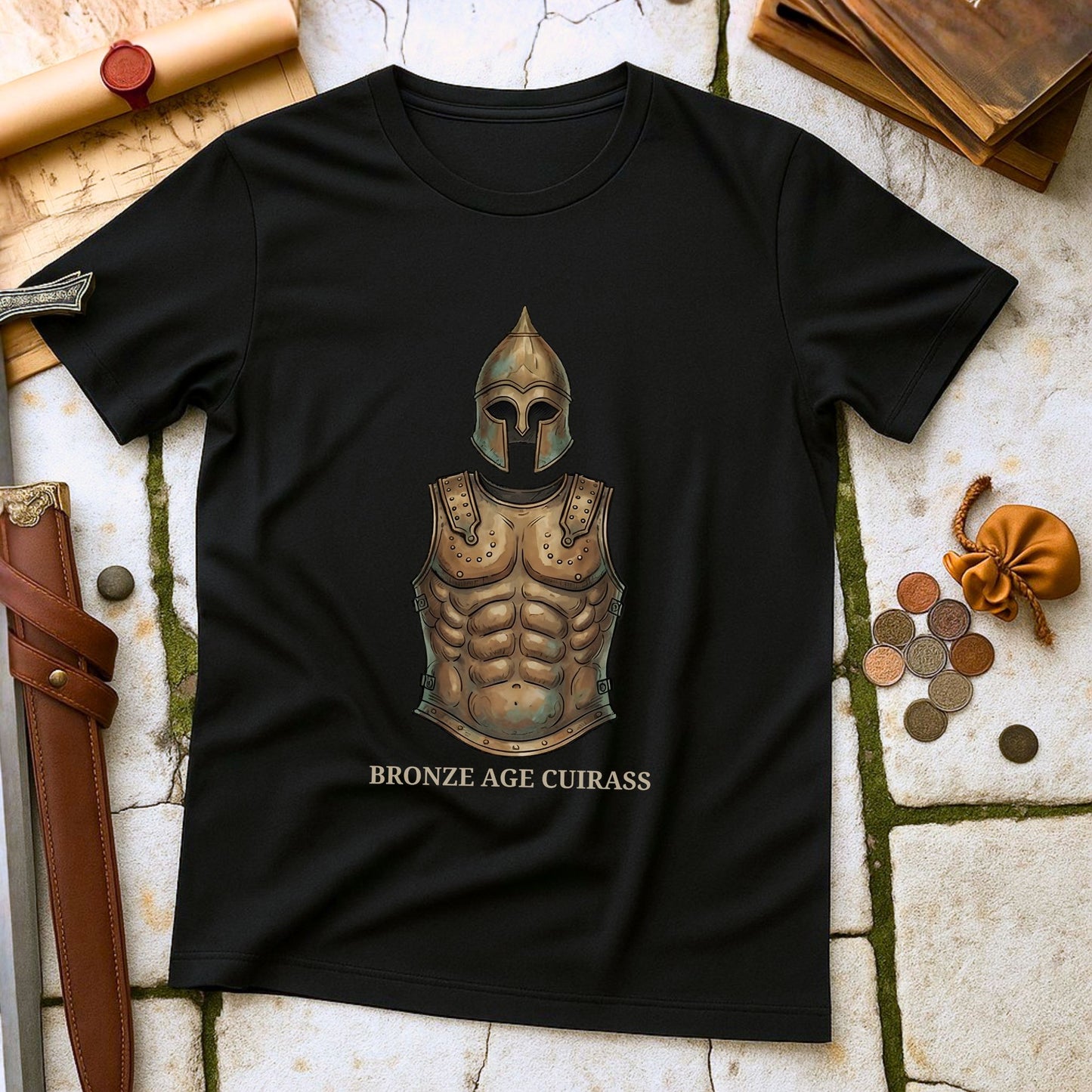 Bronze Age Cuirass T-Shirt | Ancient Military Archaeology Tee | Historical Warrior Enthusiast Gift