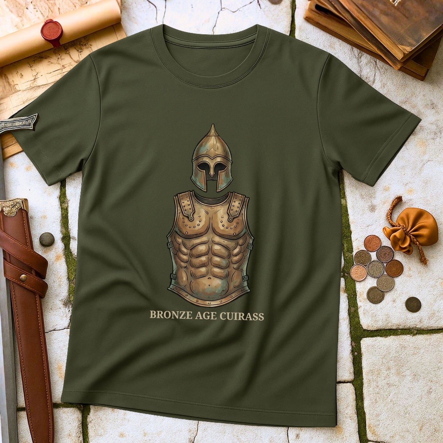 Bronze Age Cuirass T-Shirt | Ancient Military Archaeology Tee | Historical Warrior Enthusiast Gift
