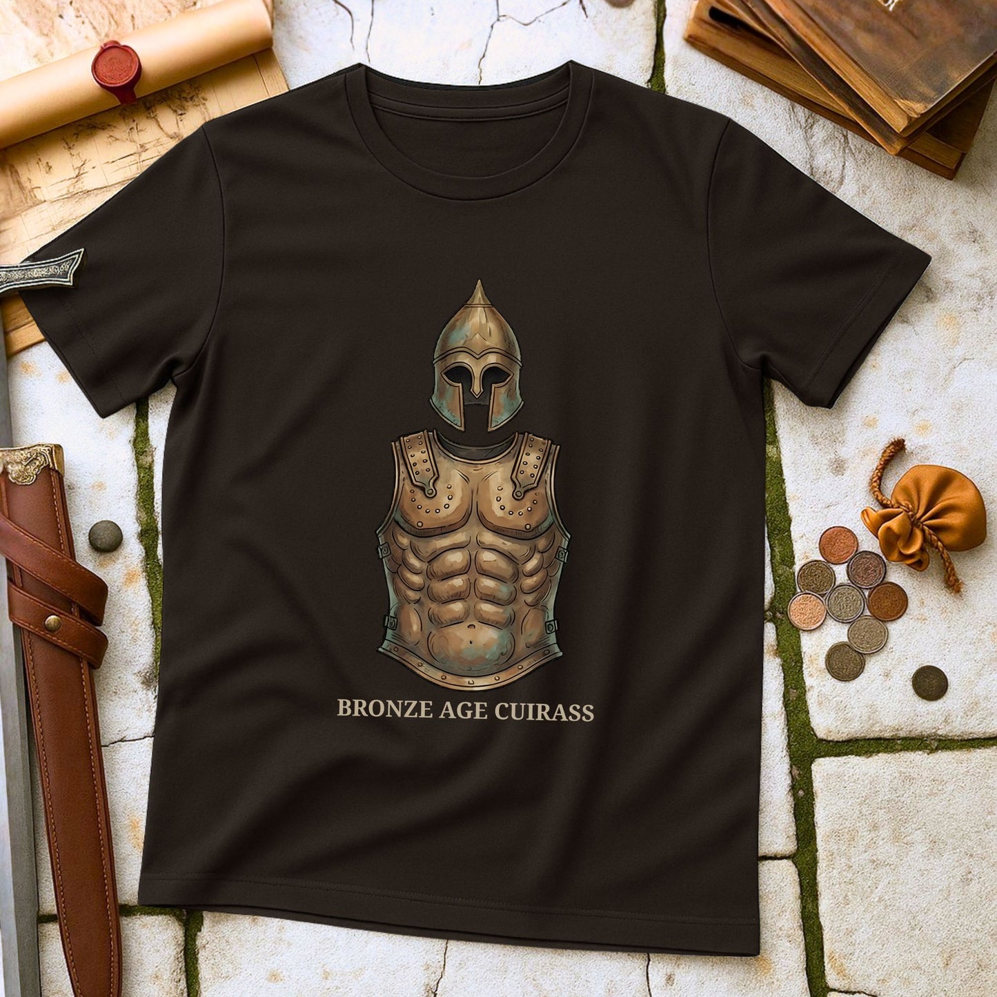 Bronze Age Cuirass T-Shirt | Ancient Military Archaeology Tee | Historical Warrior Enthusiast Gift