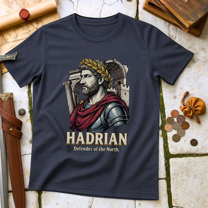 Hadrian Defender of the North T-Shirt | Roman Emperor History Tee | Hadrian's Wall Builder Gift