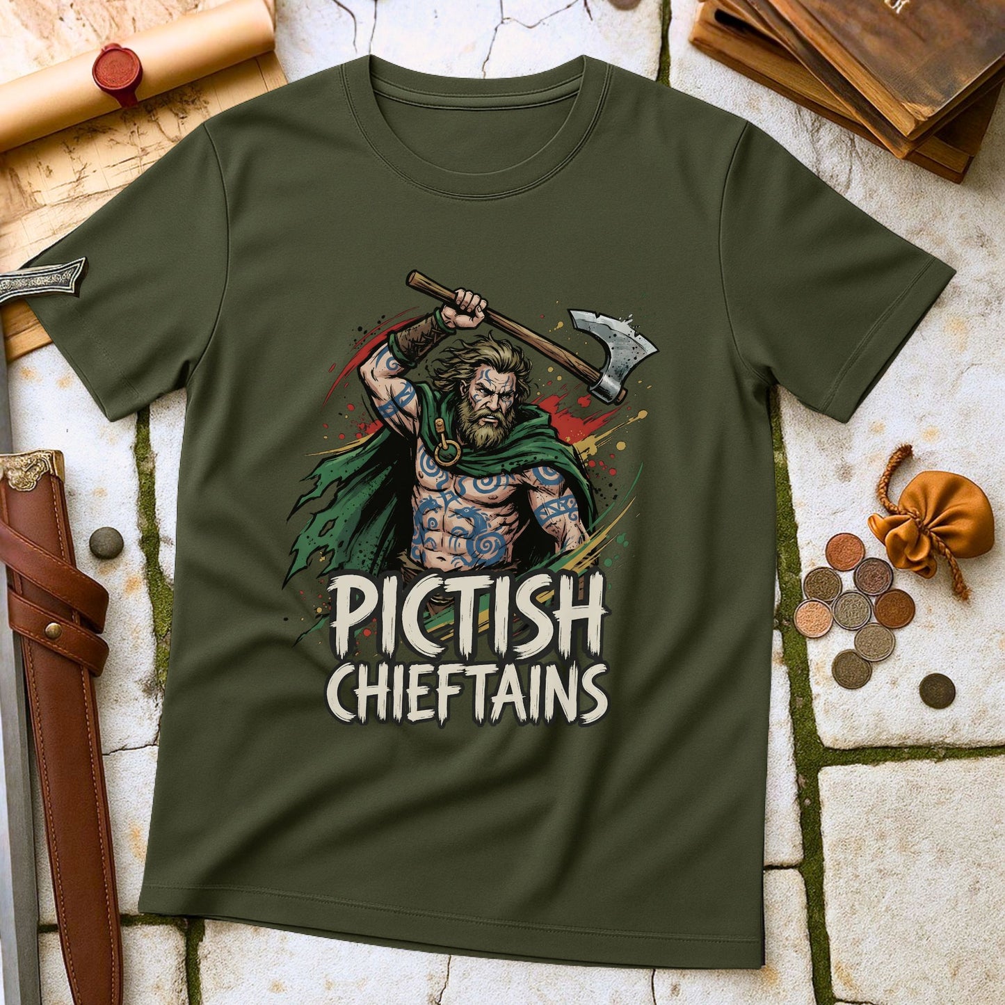 Pictish Chieftains T-Shirt | Ancient Scotland Celtic History Tee | Tribal Warrior Heritage Gift