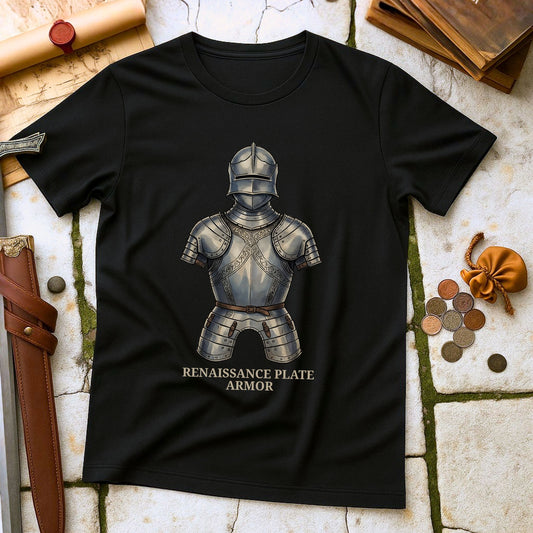 Renaissance Plate Armor T-Shirt | Late Medieval Knight Gear Tee | Military Engineering History Gift