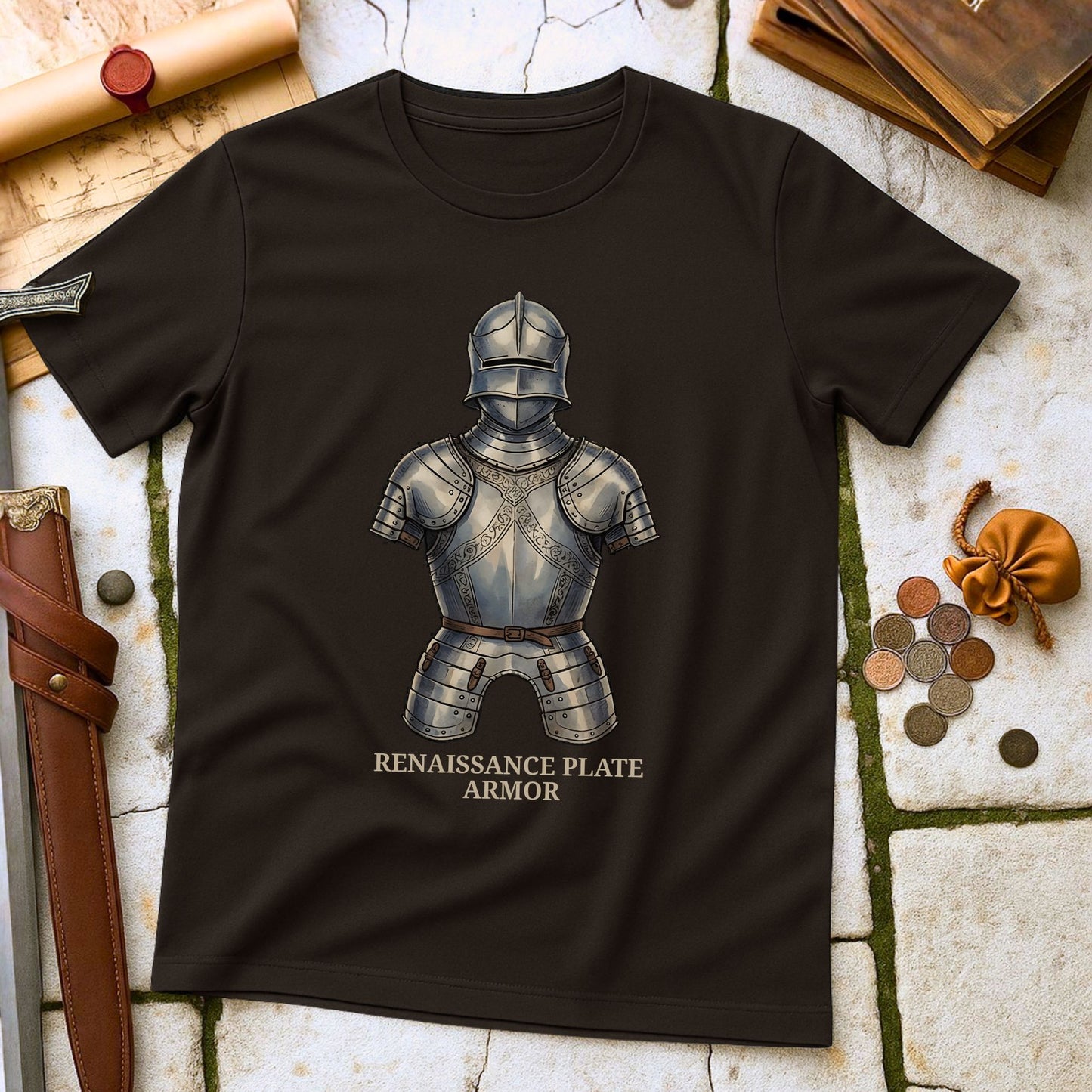 Renaissance Plate Armor T-Shirt | Late Medieval Knight Gear Tee | Military Engineering History Gift
