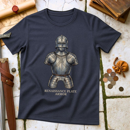 Renaissance Plate Armor T-Shirt | Late Medieval Knight Gear Tee | Military Engineering History Gift