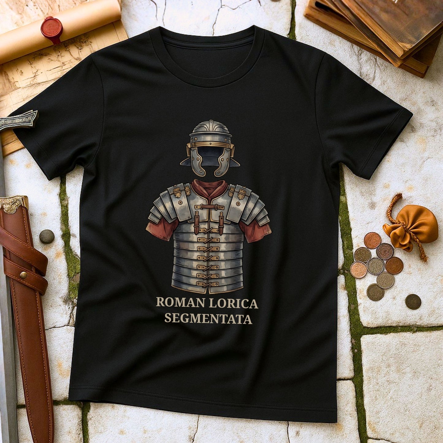 Roman Lorica Segmentata T-Shirt | Imperial Legionary Military Gear Tee | Ancient Rome Reenactor Gift