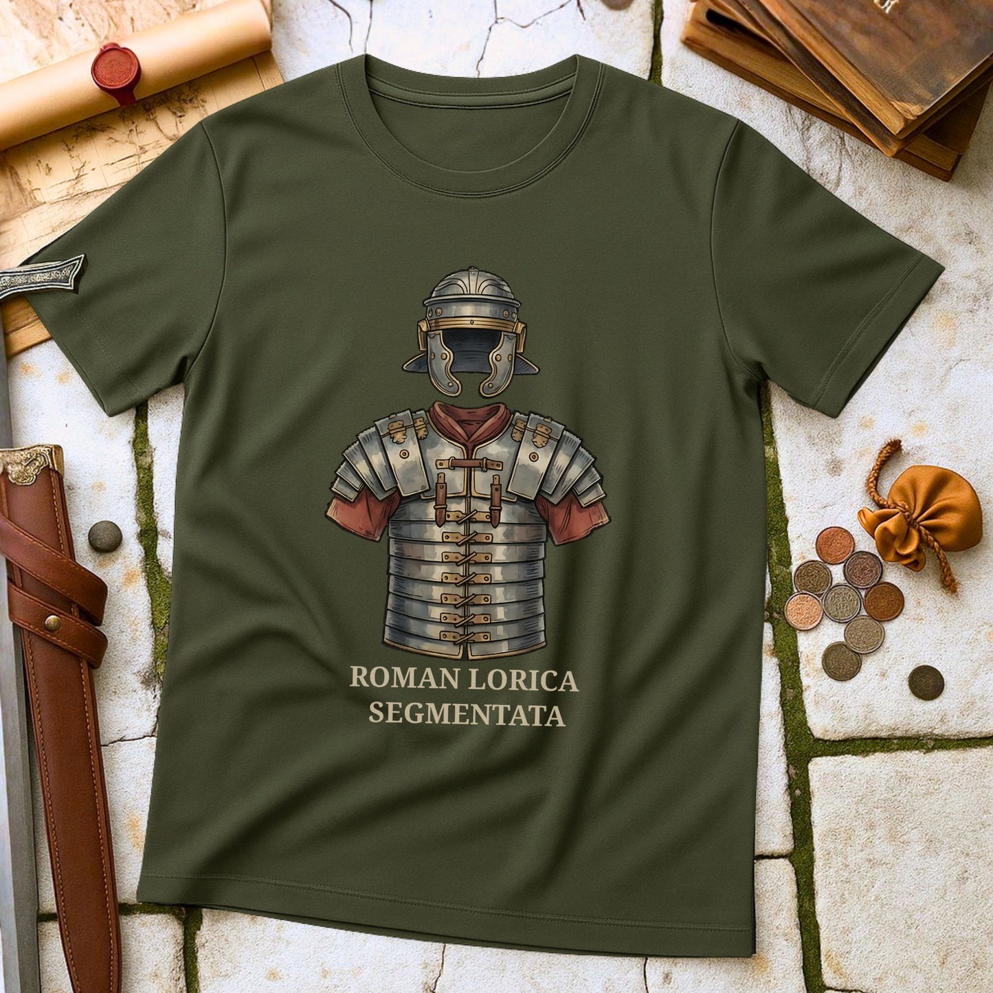Roman Lorica Segmentata T-Shirt | Imperial Legionary Military Gear Tee | Ancient Rome Reenactor Gift
