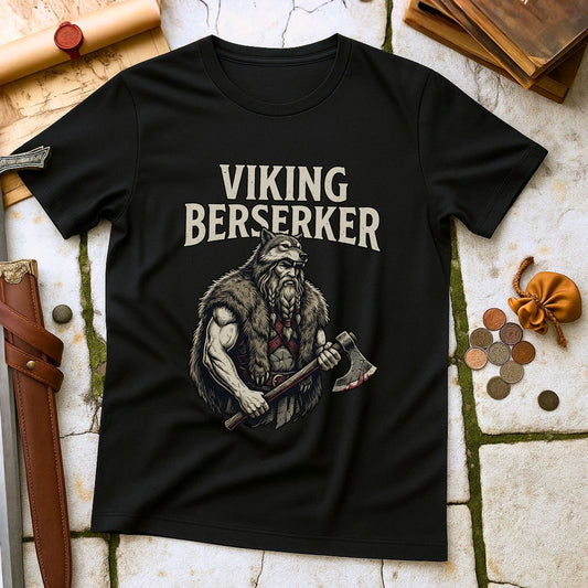 Viking Berserker Warrior T-Shirt | Norse Mythology Elite Fighter Tee | Viking Age Military History Gift