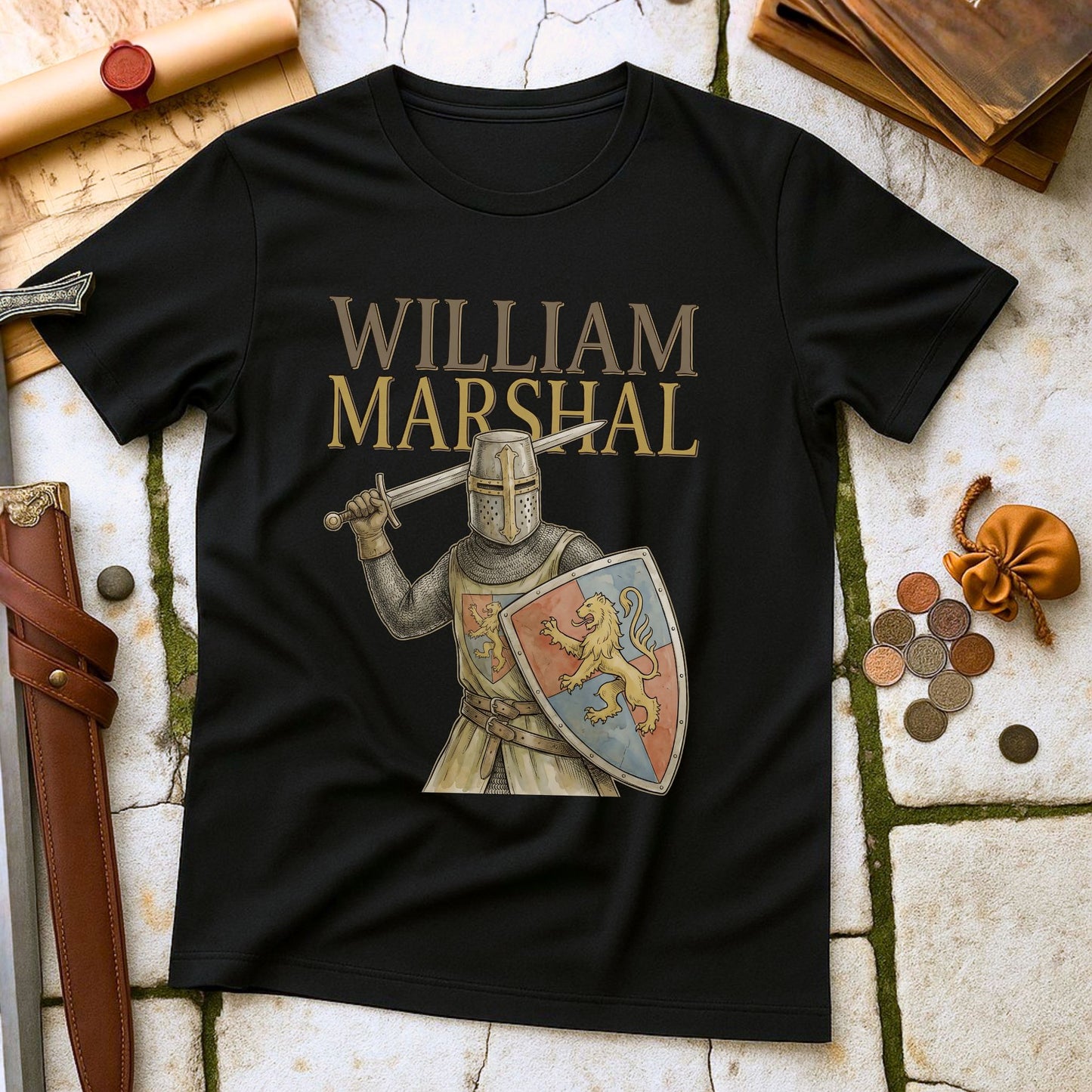 William Marshal Greatest Knight T-Shirt | Medieval History Crusader Tee | Magna Carta Baron Gift