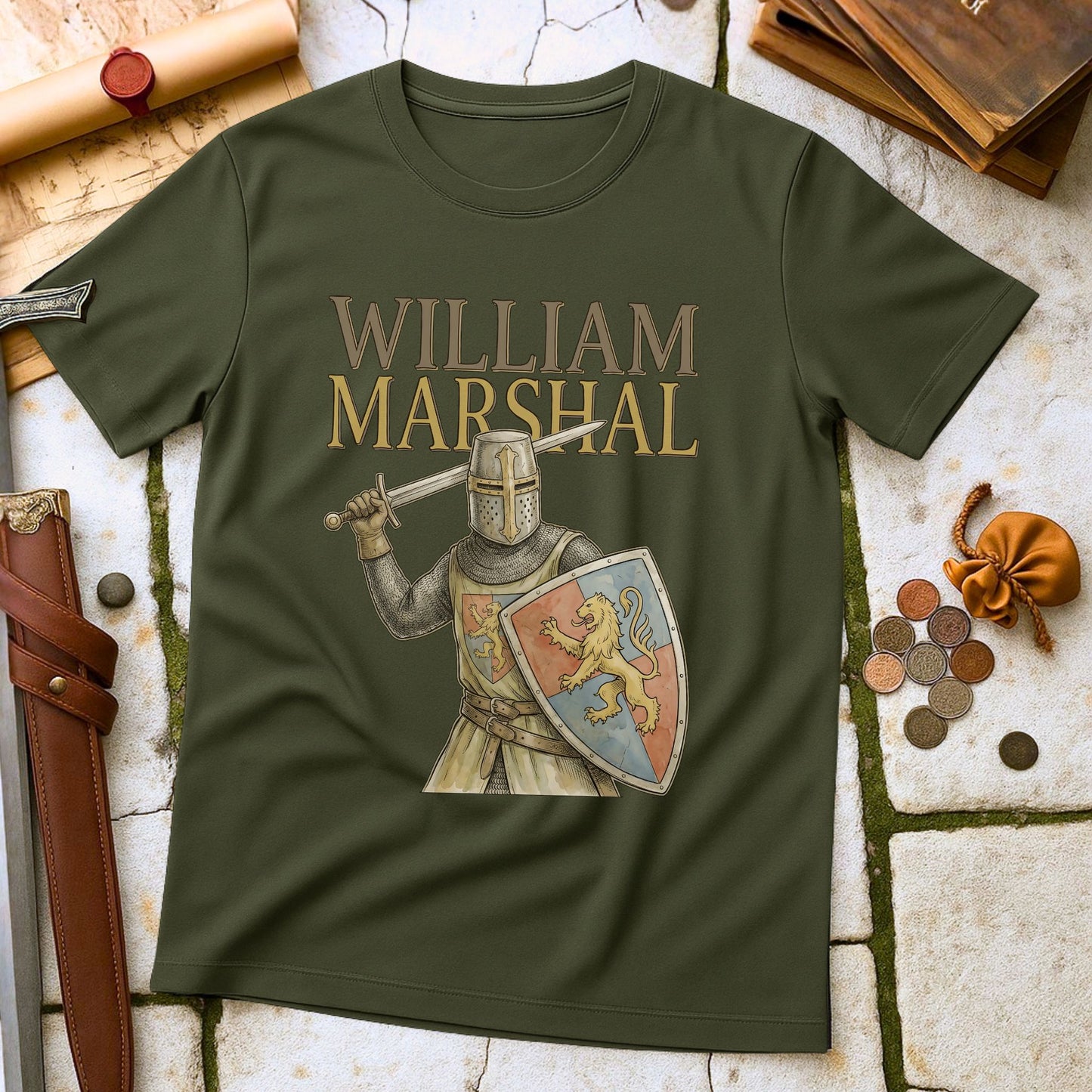 William Marshal Greatest Knight T-Shirt | Medieval History Crusader Tee | Magna Carta Baron Gift