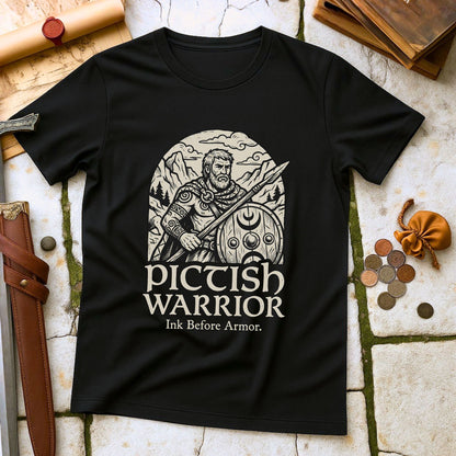 Pictish Warrior T-Shirt | Ink Before Armor Celtic History Tee | Ancient Scotland Tribal Gift