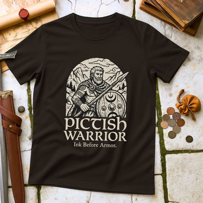 Pictish Warrior T-Shirt | Ink Before Armor Celtic History Tee | Ancient Scotland Tribal Gift