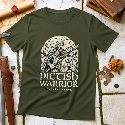 Pictish Warrior T-Shirt | Ink Before Armor Celtic History Tee | Ancient Scotland Tribal Gift