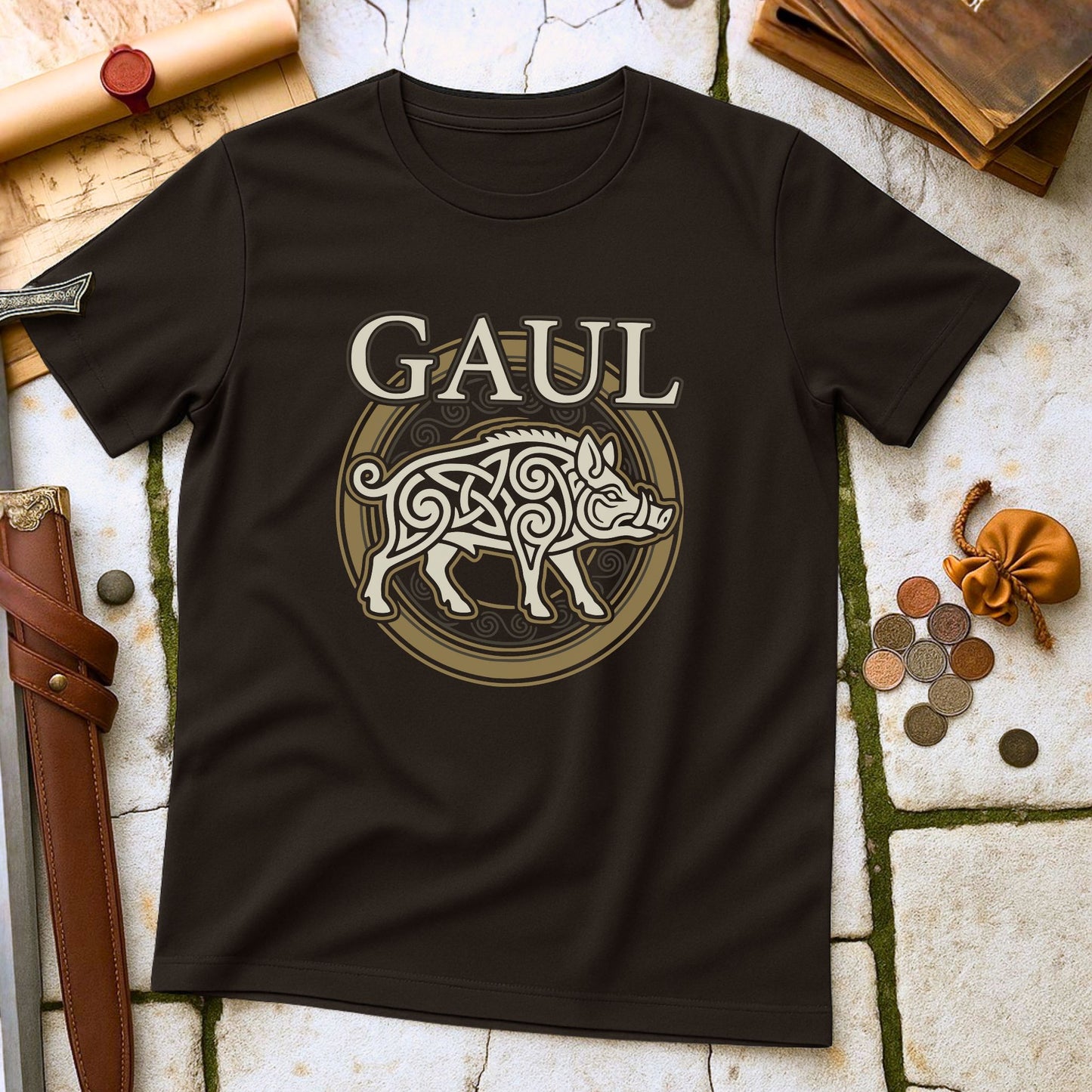 Gaul Celtic Warrior T-Shirt | Roman Conquest History Tee | Celtic Boar Symbolism Gift
