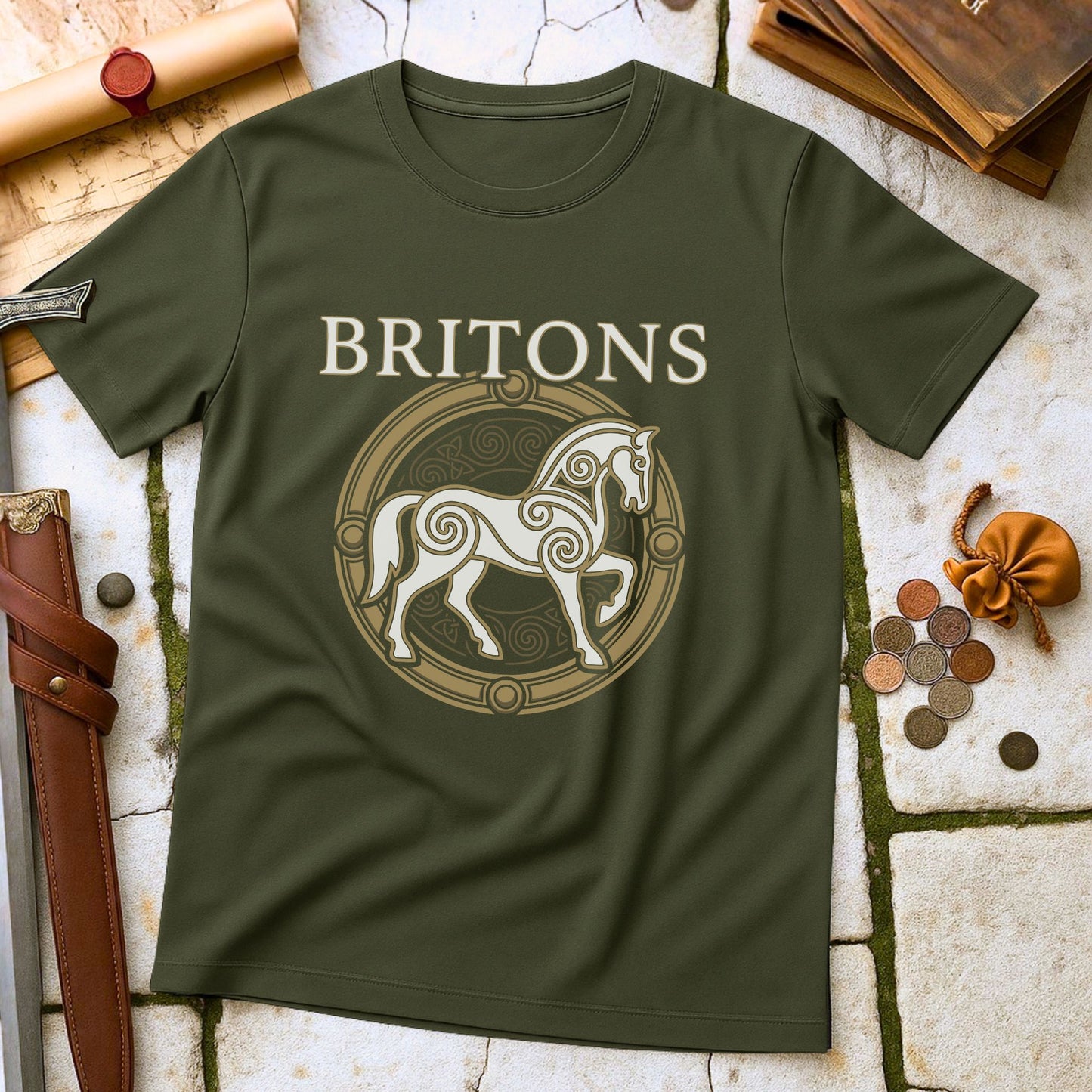 Britons Celtic Horse T-Shirt | Roman Resistance History Tee | Celtic Knotwork Pride Gift
