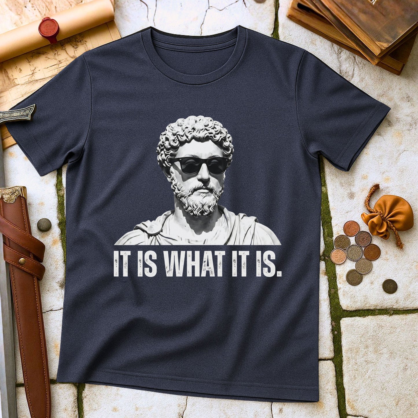 Marcus Aurelius Stoic Philosophy T-Shirt | Roman Emperor Meditations Stoicism Tee | Ancient History Gift for Philosophers