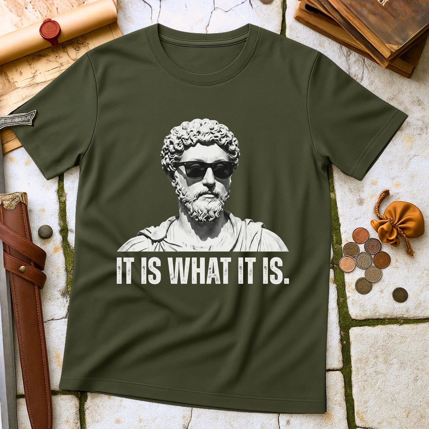 Marcus Aurelius Stoic Philosophy T-Shirt | Roman Emperor Meditations Stoicism Tee | Ancient History Gift for Philosophers