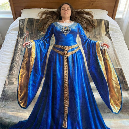 Medieval Noblewoman Velveteen Throw Blanket – Premium Soft Plush Queen History Gift