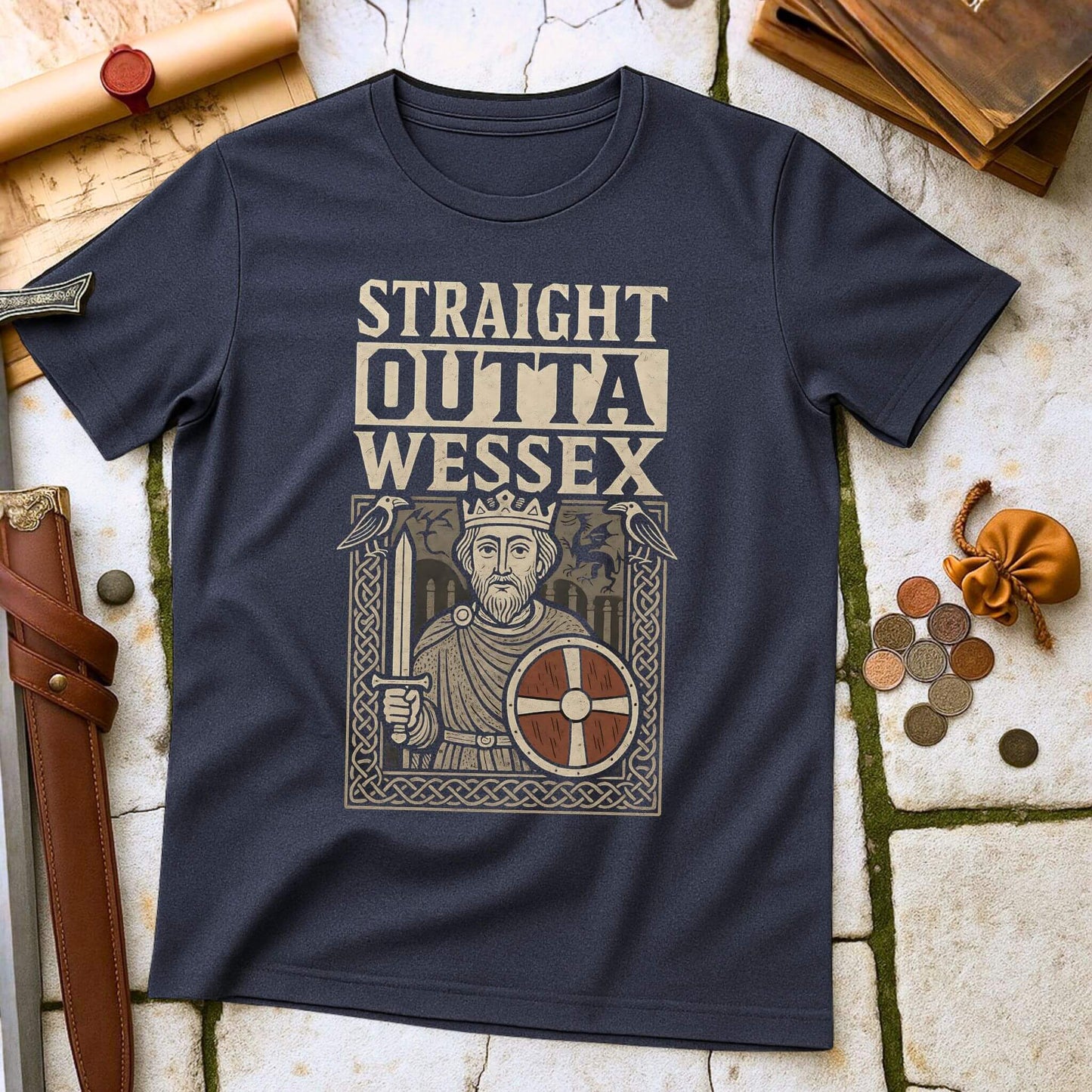 Straight Outta Wessex T-Shirt | King Alfred Anglo-Saxon Tee | History Parody Gift