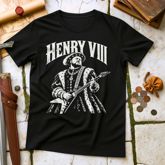 Henry VIII Guitar T-Shirt - Black