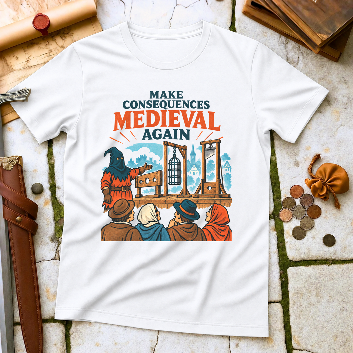 Make Consequences Medieval Again T-Shirt - White